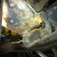 Some of the messy metal under the car’s pretty pearl white exterior.